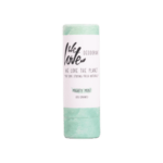 Pureday En cylindrisk beholder mærket "Økologisk deodorantstift - Mighty Mint", der fremmer miljøvenlige egenskaber og frisk mynteduft, med et blødt grønt og hvidt design, der understreger dens økologi-venlige karakter.